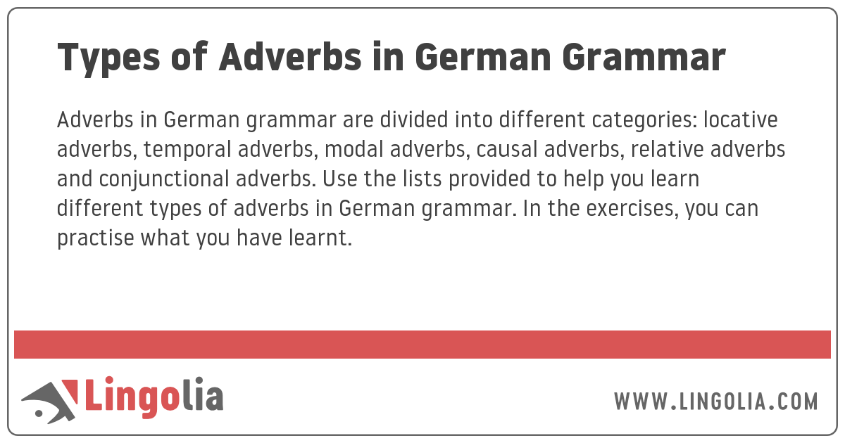 Types Of Adverbs In German Grammar